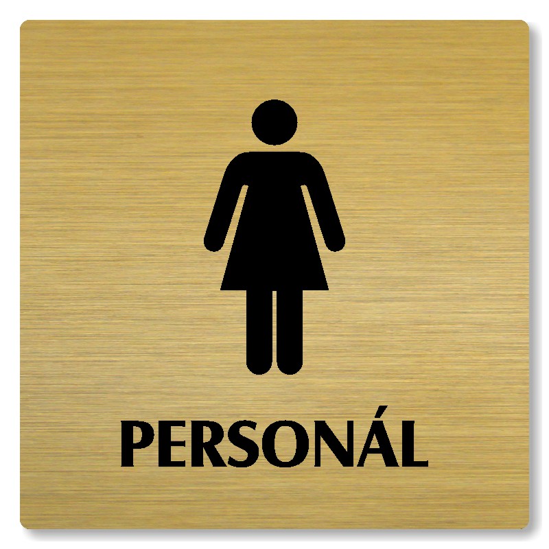 WC ženy personál, 118x118mm, zlatá, Nevada